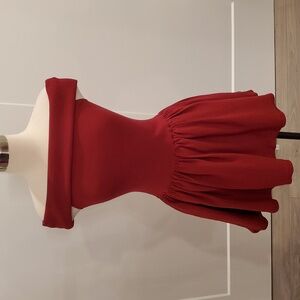 Klesis viscose blend red off the shoulder mini Dress Size M new with tags